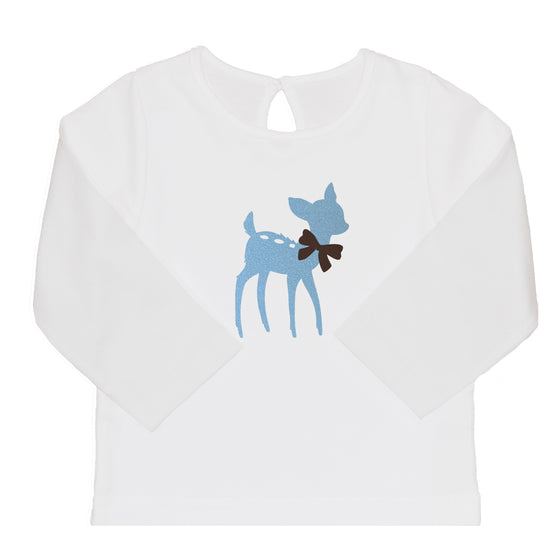 Baby T-Shirt Mädchen Samt Bambi mit Schleife