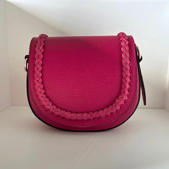 pink farbene Saddlebag Tasche