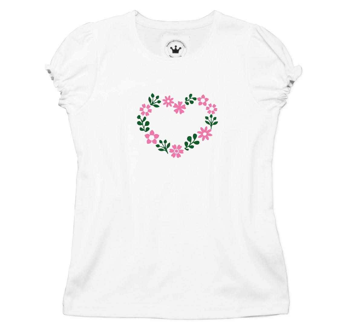 Mädchen Trachten T-Shirt Blumenherz rosa grün