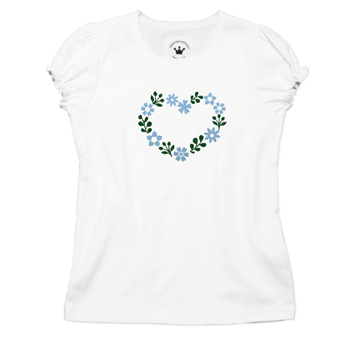 Mädchen Trachten T-Shirt Blumenherz