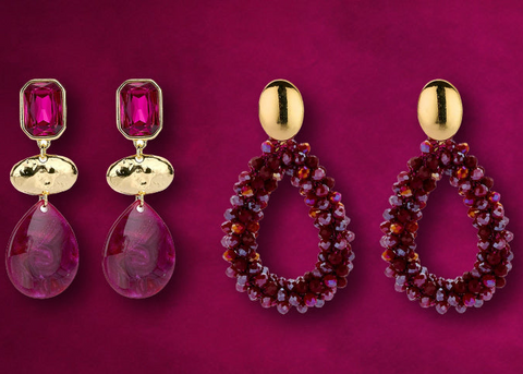 Statement Ohrringe Trendfarbe bordeaux