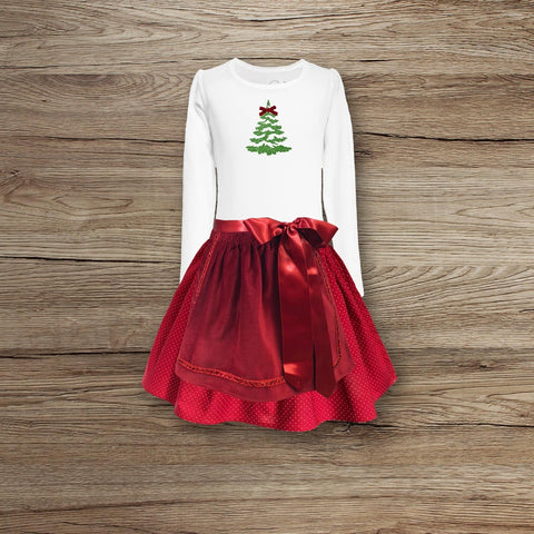  Kinderdirndl rosa mit Rock,Schürze und Trachten T-Shirt