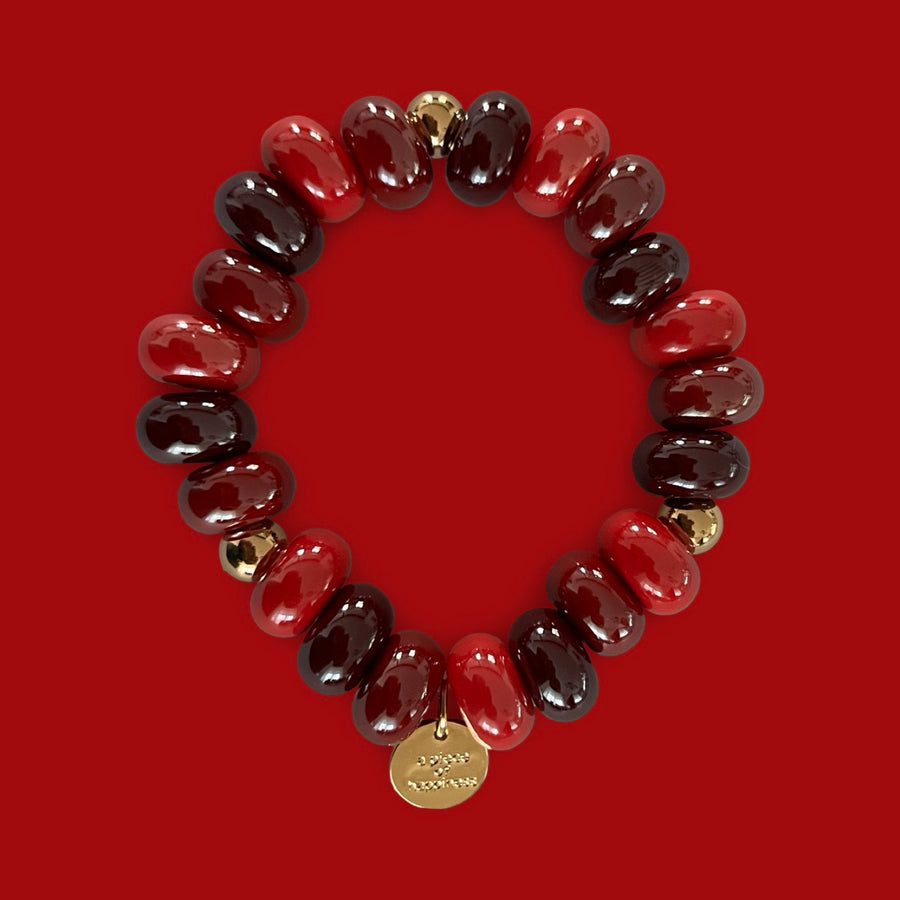 Armband chunky perlen Bordeaux rot.1
