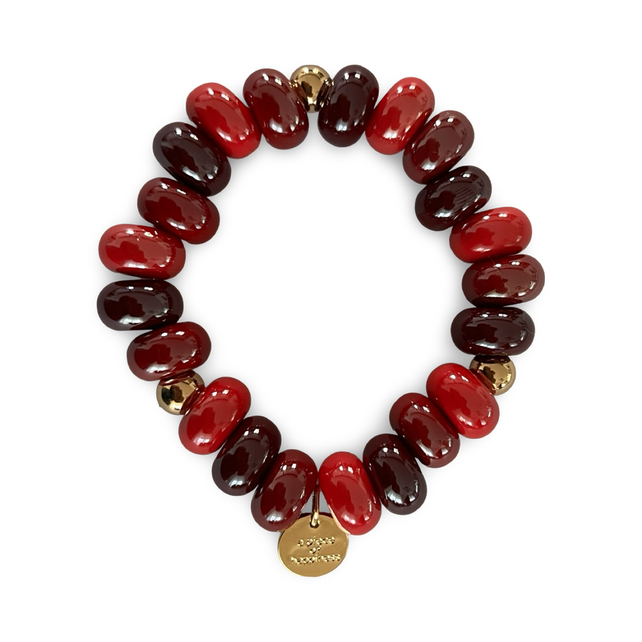 Armband chunky perlen Bordeaux rot