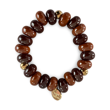 Armband chunky perlen Schokobraun.1
