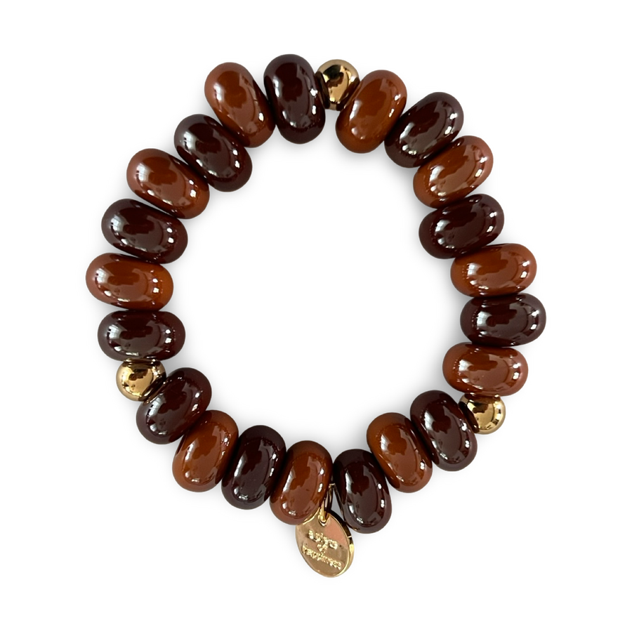 Armband chunky perlen Schokobraun.1