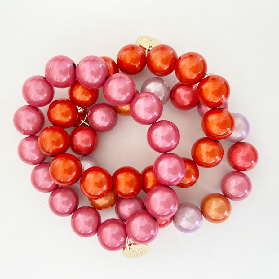 chunky Perlenarmband rosa flieder