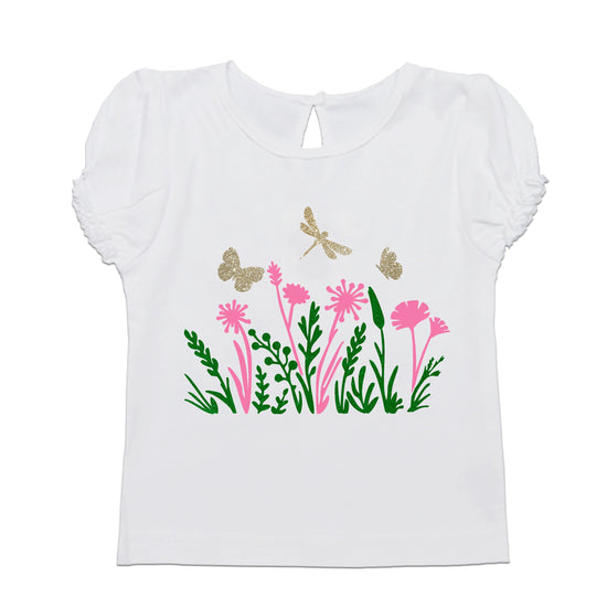Baby T-Shirt Mädchen Blumenwiese