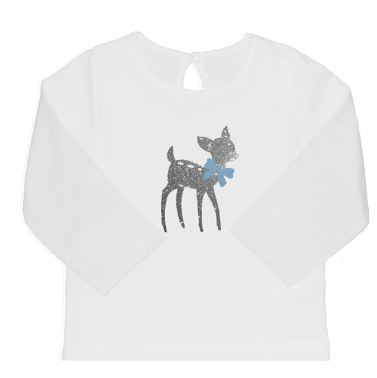 Baby T-Shirt Mädchen Glitzer Bambi mit Schleife