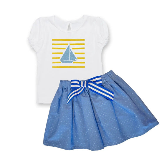 Baby Rock hellblau Schleife Shirt Segelboot