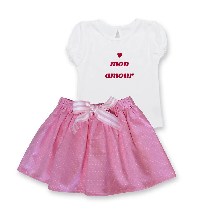 Baby Rock rosa Baumwollstoff Schleife Geschenke zur Geburt mit Motivshirt
