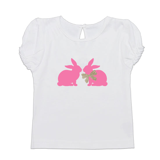 Mädchen Baby T-Shirt Hase rosa