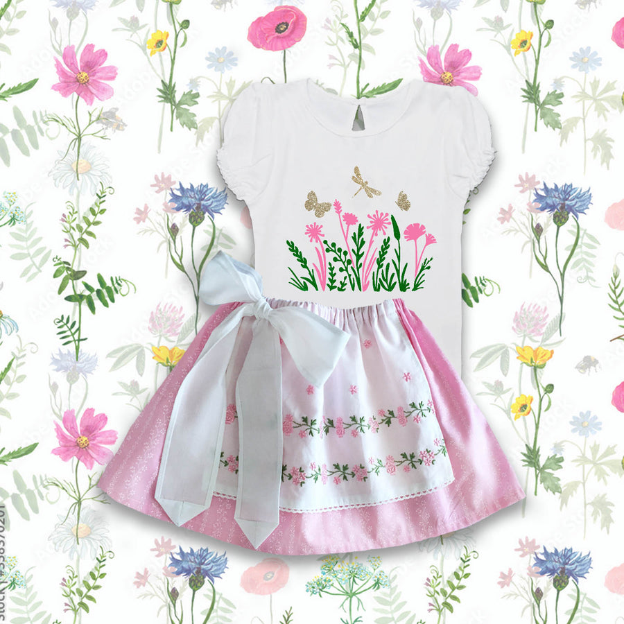Baby T-Shirt Mädchen Blumenwiese Märchenwerkstatt