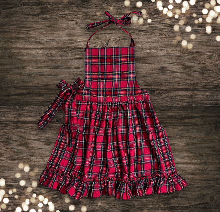 Backschuerze Weihnachten karo rot Flanell