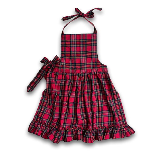 Backschuerze Weihnachten karo rot Flanell