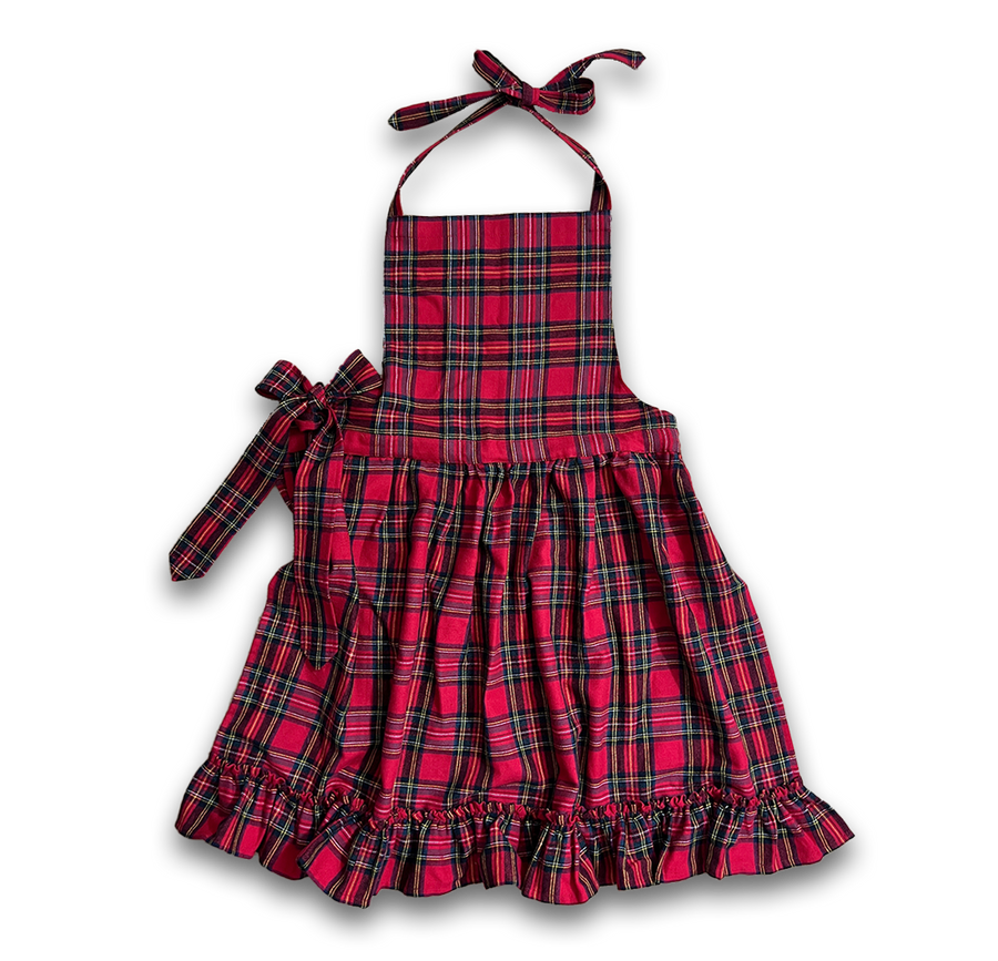 Backschuerze Weihnachten karo rot Flanell