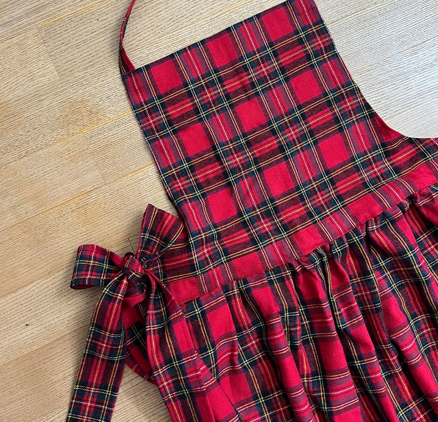 Backschuerze Weihnachten karo rot Flanell