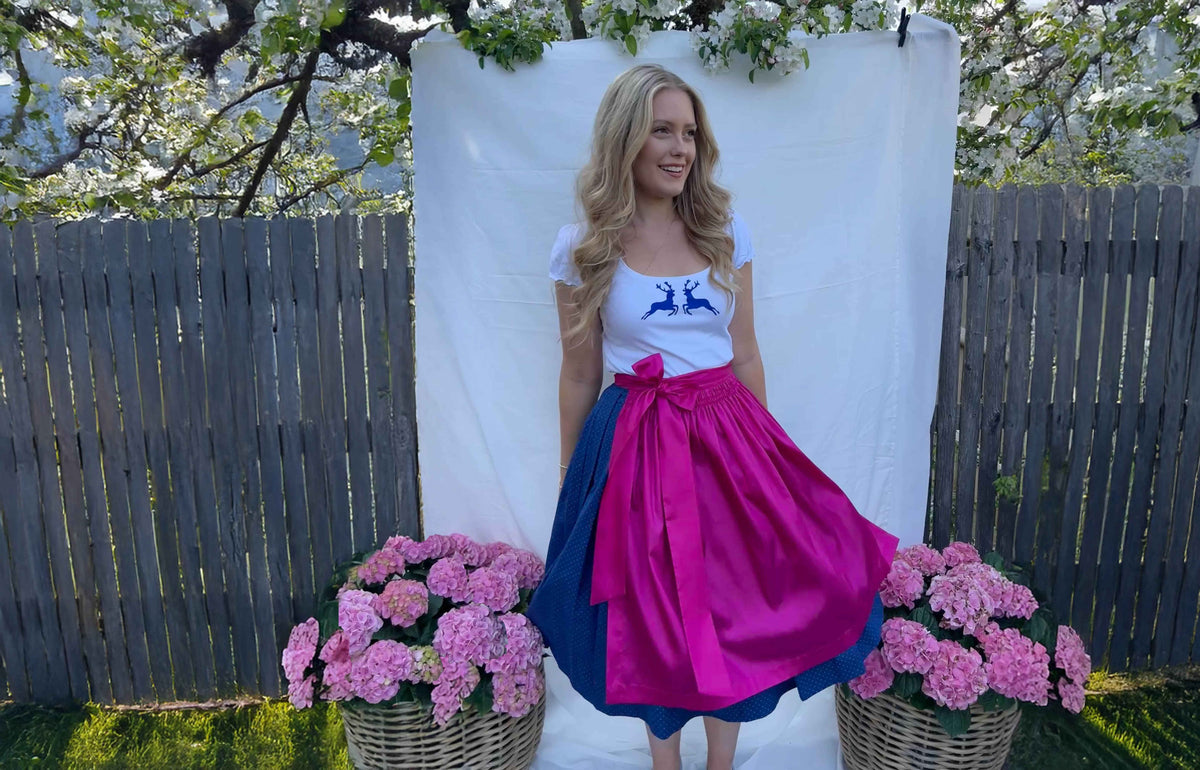 damendirndll schürze pink Taft
