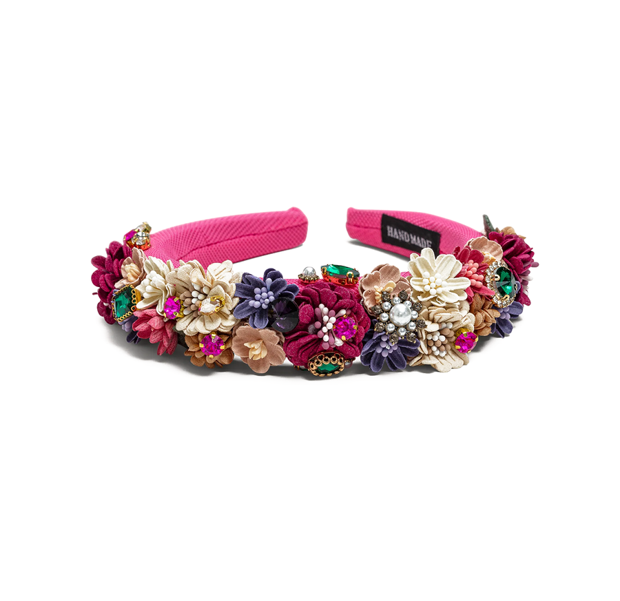 edler Blumen Haarreifen in pink by Vivi