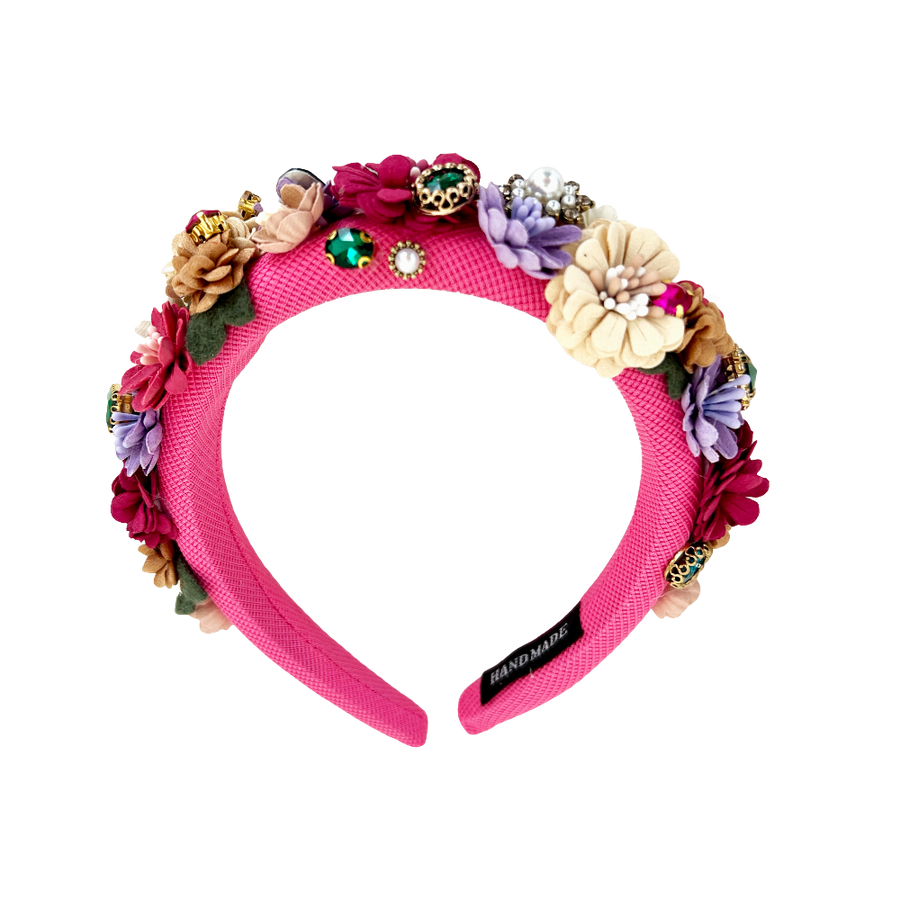 edler Blumen Haarreifen in pink by Vivi