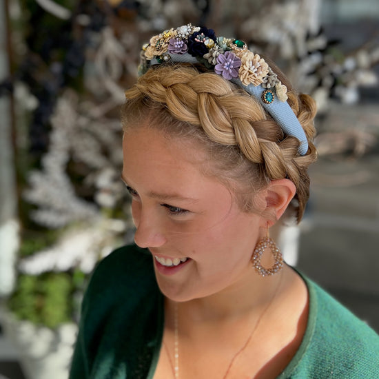Blumenhaarreif Tracht steinchen Samt