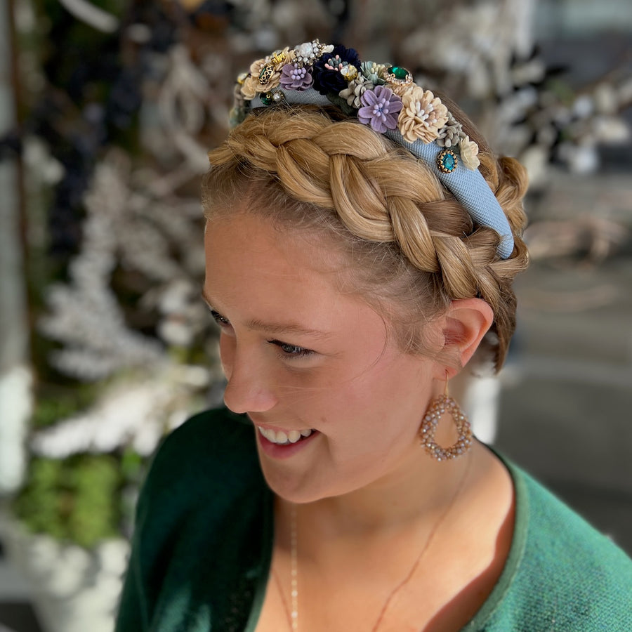Blumenhaarreif Tracht steinchen Samt
