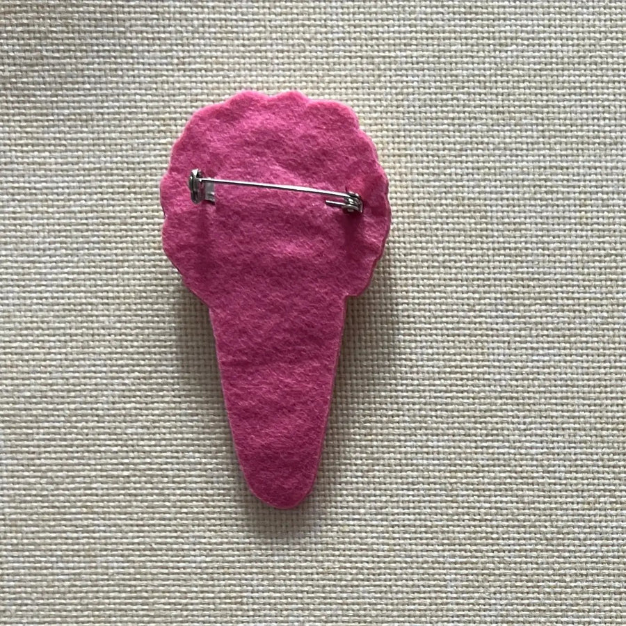 Felt-Ansteckbrosche Eiscreme mit Perlen