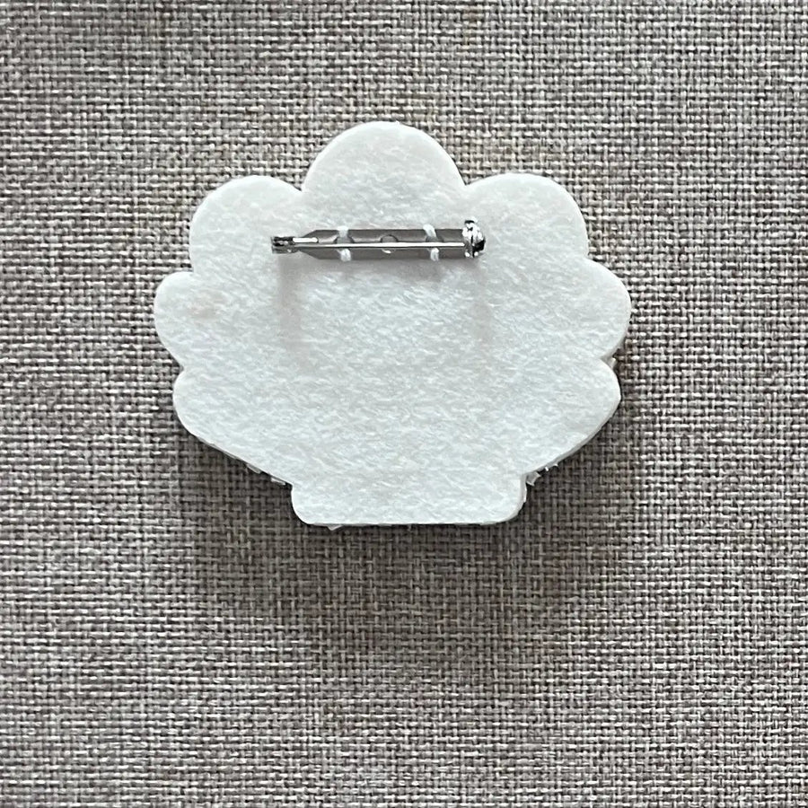 Felt-Broschen mit Meerestier- und Palmenmotiven