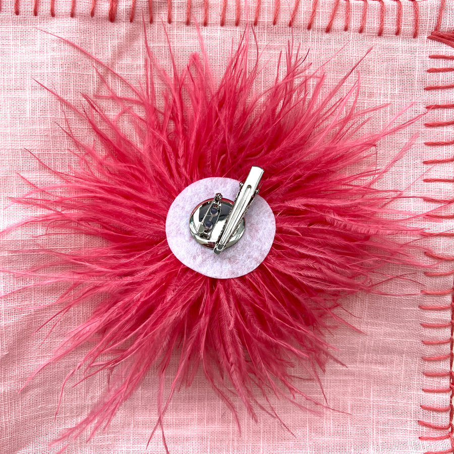 Brosche Anstecker Glamour koralle4