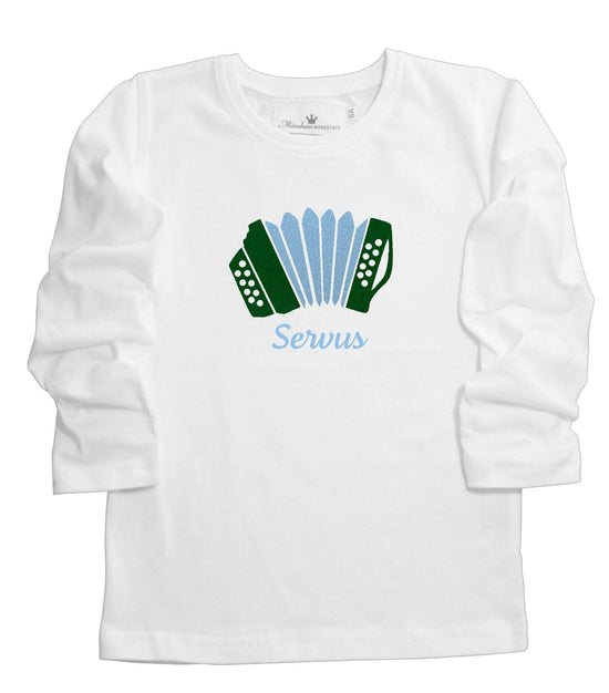 Jungen Trachten T-Shirt Akkordeon Servus