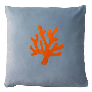 
                    
                      Capri Koralle Kissen Samt hellblau orange
                    
                  