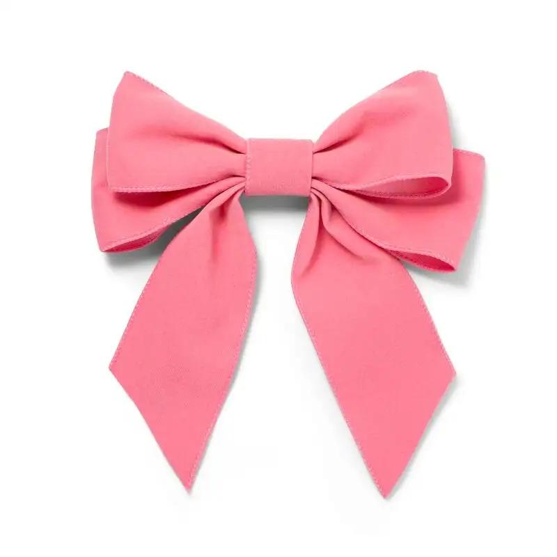 Christbaum-Schleife-Samt-rosa-Klammer-vondels