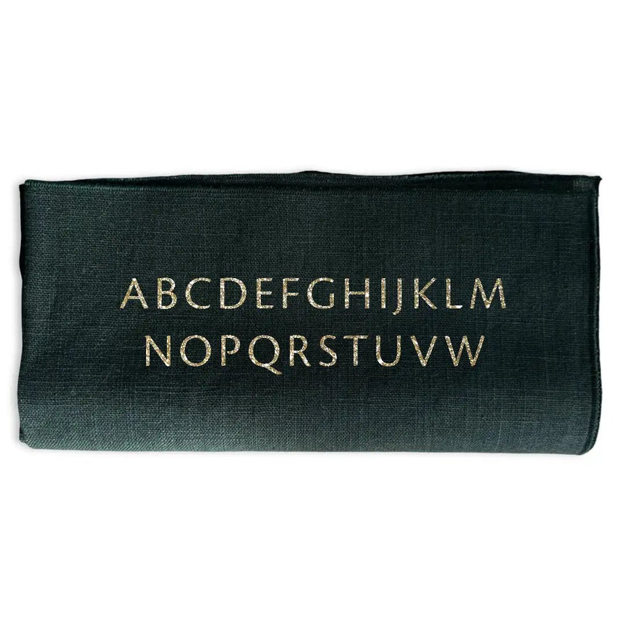 Christmas magic Serviette dunkelgruen personalsisiert.Druckschrift