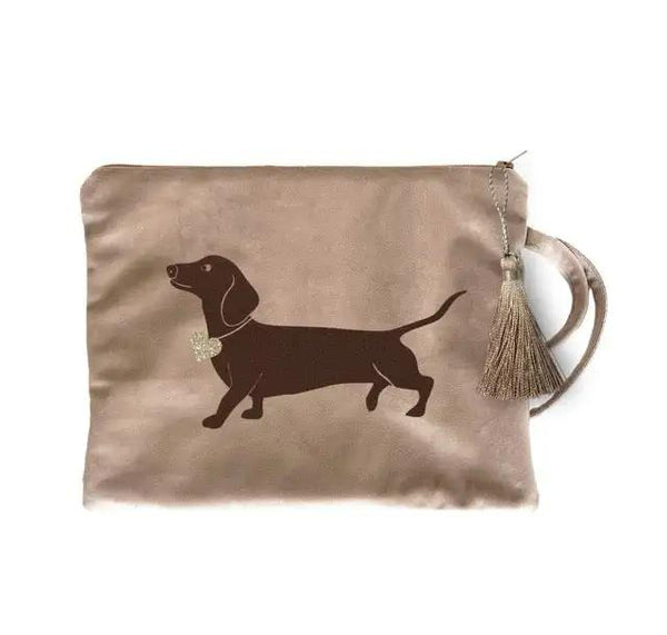 Kosmetiktasche Samt Dackel