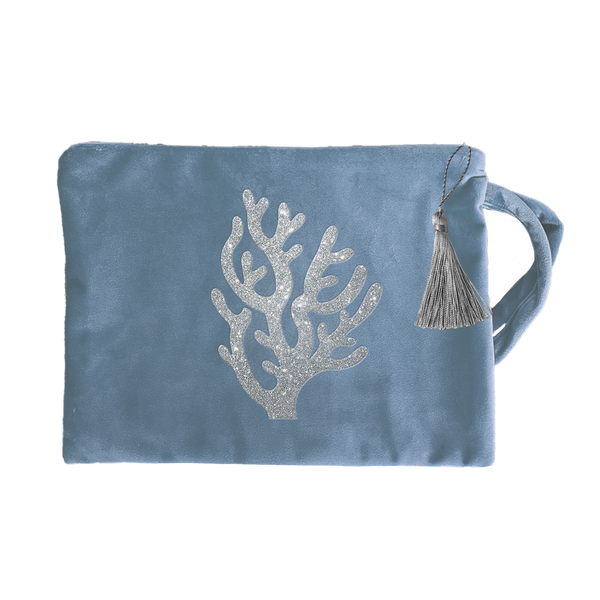 Kosmetiktasche Samt "Koralle"