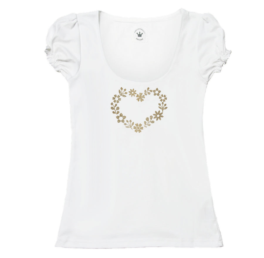 Damen T-Shirt romantisches Blumenherz Märchenwerkstatt