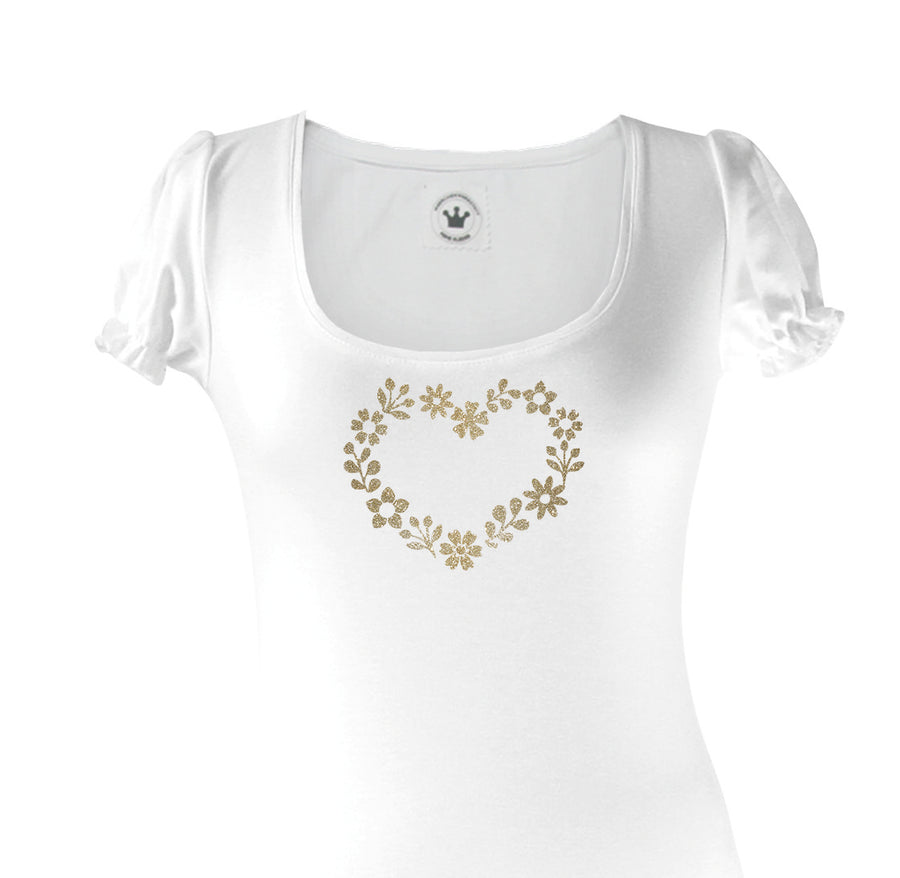 Damen T-Shirt romantisches Blumenherz Märchenwerkstatt