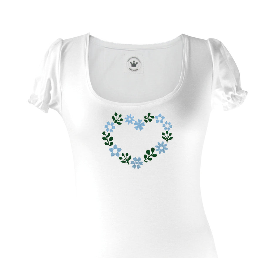 Damen T-Shirt romantisches Blumenherz Märchenwerkstatt