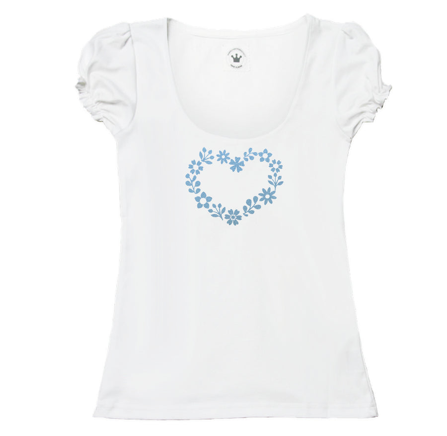 Damen T-Shirt romantisches Blumenherz Märchenwerkstatt