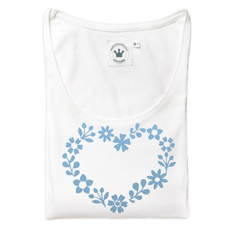 Damen T-Shirt romantisches Blumenherz Märchenwerkstatt