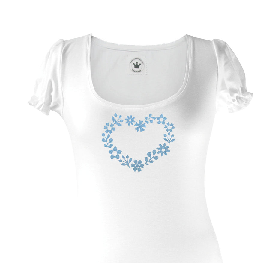 Damen T-Shirt romantisches Blumenherz Märchenwerkstatt