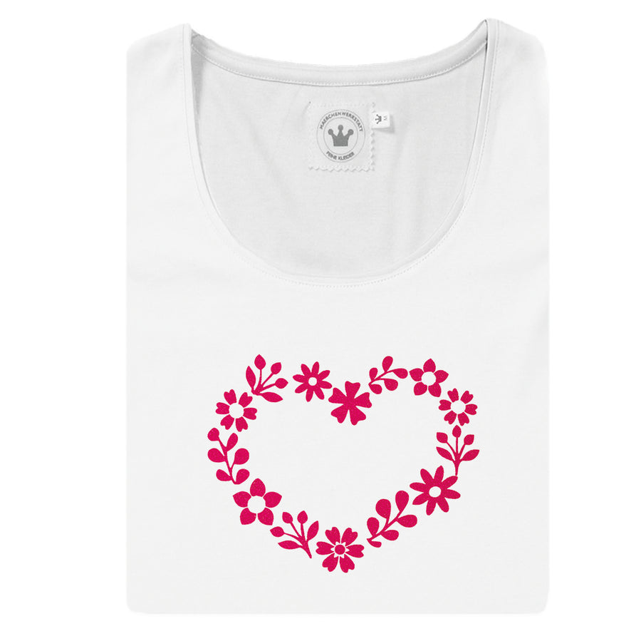 Damen T-Shirt romantisches Blumenherz Märchenwerkstatt