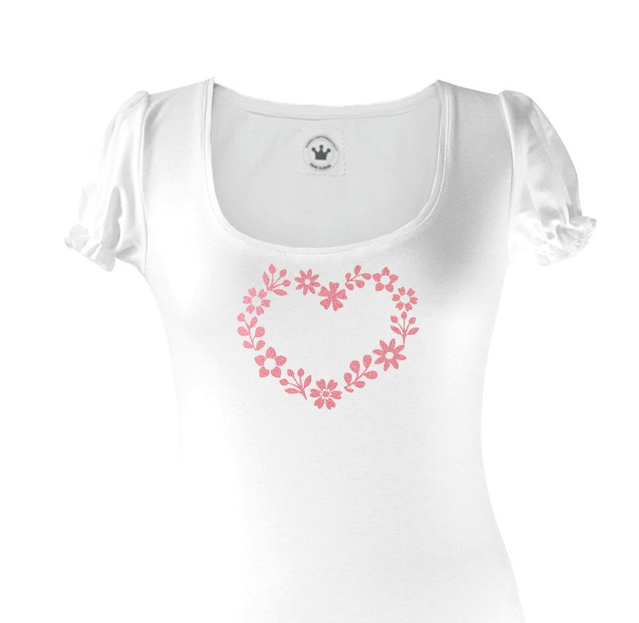 Damen T-Shirt romantisches Blumenherz Märchenwerkstatt
