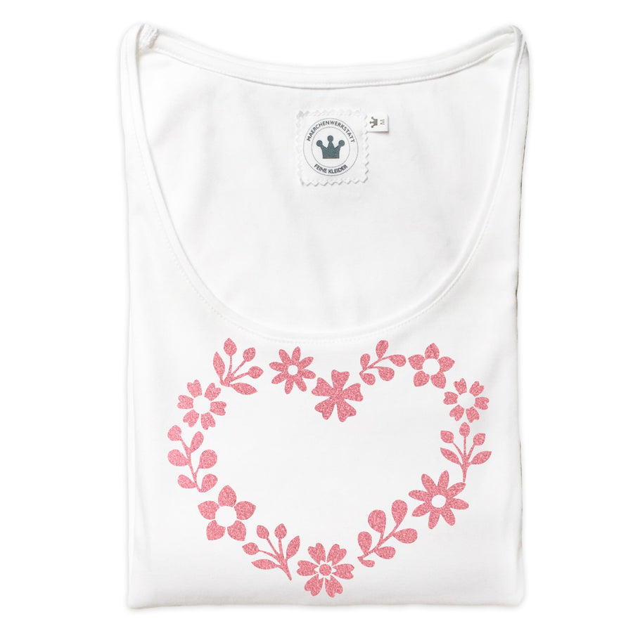 Damen T-Shirt romantisches Blumenherz Märchenwerkstatt