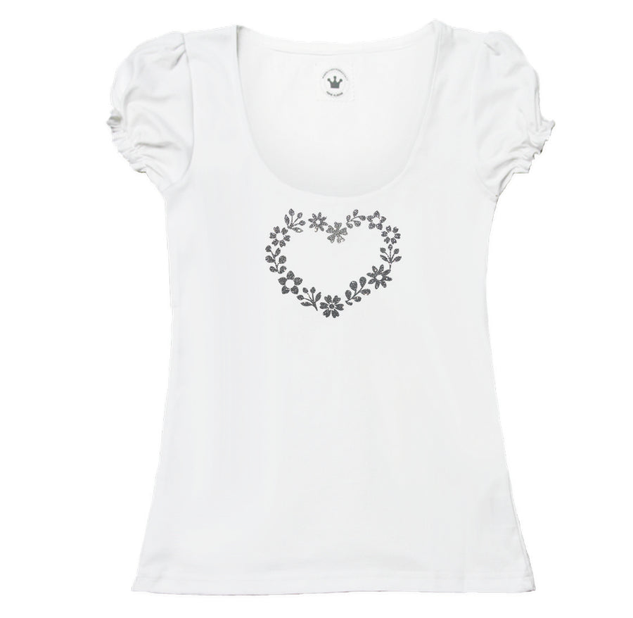 Damen T-Shirt romantisches Blumenherz Märchenwerkstatt