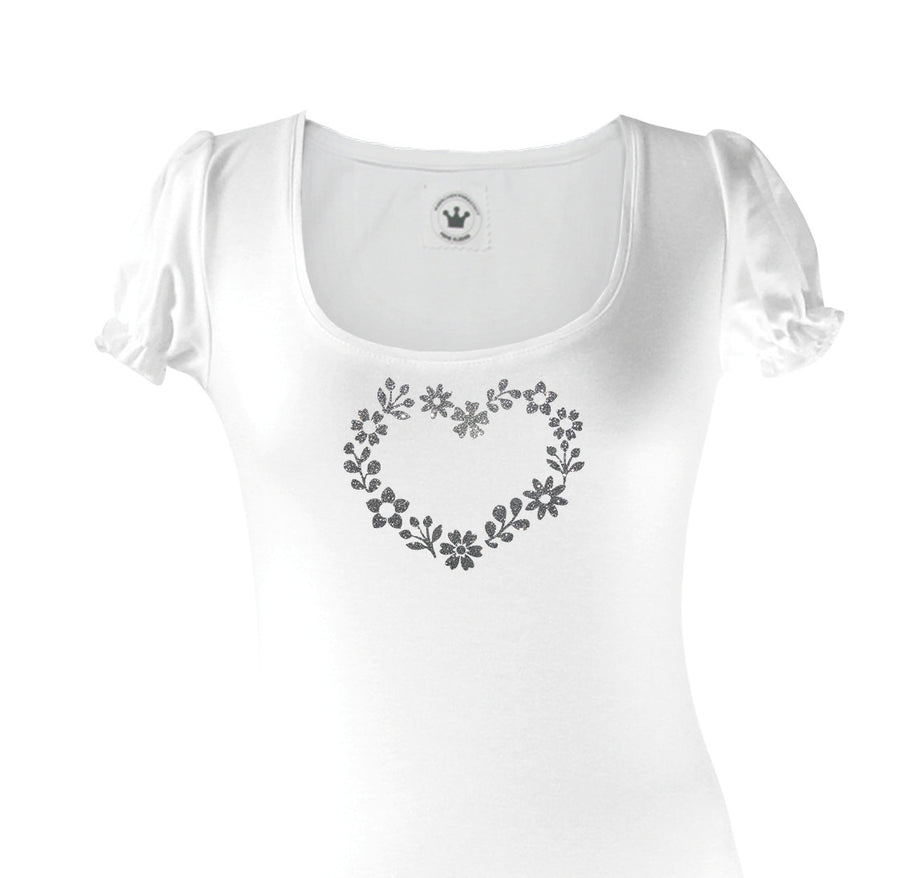 Damen T-Shirt romantisches Blumenherz Märchenwerkstatt
