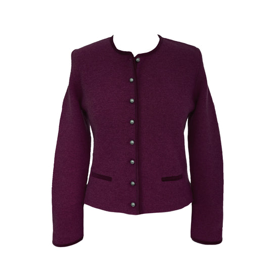Damen Janker Strickjacke dunkelrot