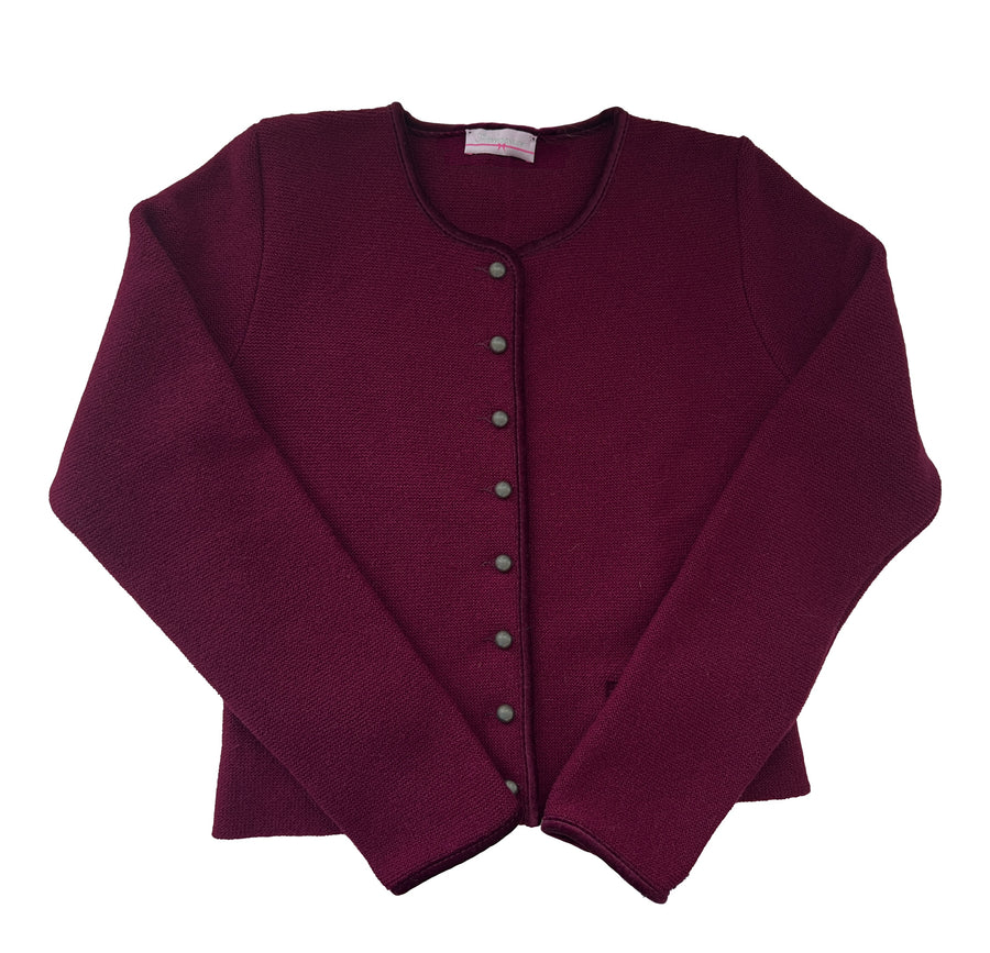 Damen Janker Strickjacke dunkelrot