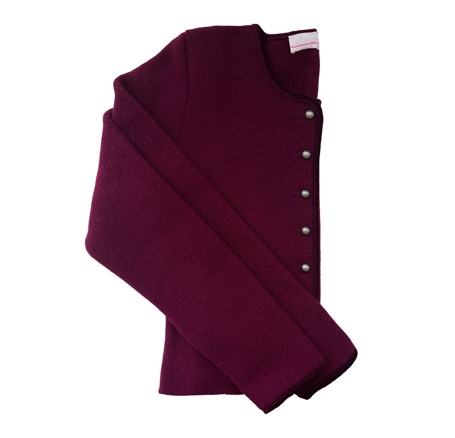 Damen Janker Strickjacke dunkelrot