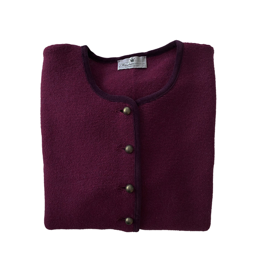 Damen Janker Strickjacke dunkelrot
